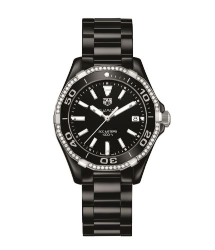 TAG Heuer Aquaracer 300M 35 Seramik / Elmas / Siyah / Bilezik, referans WAY1395.BH0716