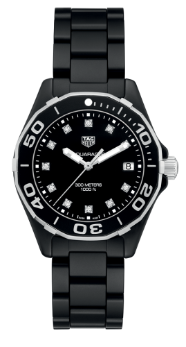 TAG Heuer Aquaracer 300M 35 Seramik / Siyah - Elmas / Bilezik, referans WAY1397.BH0743