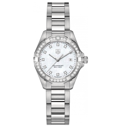 TAG Heuer Aquaracer 300M Quartz 27 Paslanmaz Çelik / Elmas / MOP - Elmas / Bilezik, referans WAY1414.BA0920
