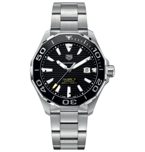TAG Heuer Aquaracer 300M Calibre 5 41 Paslanmaz Çelik / Siyah / Steel, referans WAY201A.BA0927