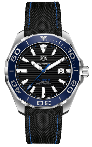 TAG Heuer Aquracer 300M Calibre 5 43 Paslanmaz Çelik / Siyah / Nylon, referans WAY201C.FC6395