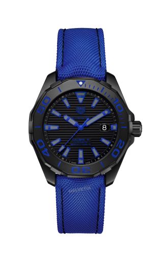 TAG Heuer Aquaracer 300M Calibre 5 41 Titanyum PVD / Siyah - Mavi / Nylon, referans WAY208B.FC6382