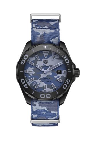 TAG Heuer Aquaracer 300M Calibre 5 43 Titanyum PVD / Arctic Camo / NATO, referans WAY208D.FC8221