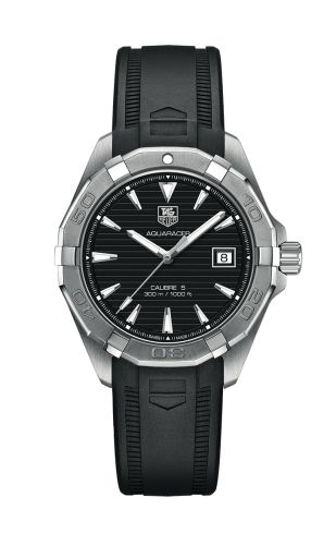 TAG Heuer Aquaracer 300M Calibre 5 40.5 Paslanmaz Çelik / Siyah / Kauçuk, referans WAY2110.FT8021