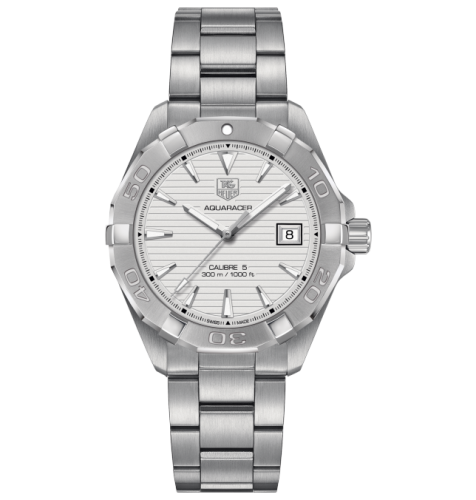 TAG Heuer Aquaracer 300M Calibre 5 40.5 Paslanmaz Çelik / Gümüş / Bilezik, referans WAY2111.BA0928