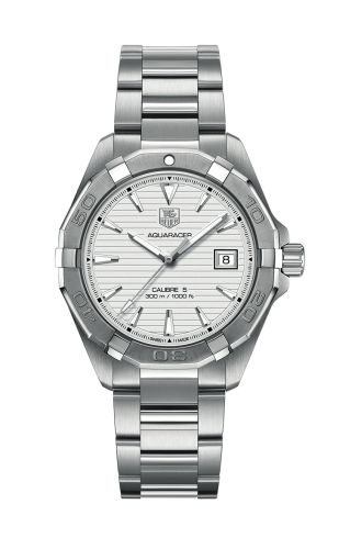 TAG Heuer Aquaracer 300M Calibre 5 40.5 Paslanmaz Çelik / Gümüş / Bilezik, referans WAY2111.BA0910