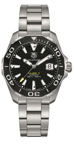 TAG Heuer Aquaracer 300M Calibre 5 41 Paslanmaz Çelik / Siyah / Bilezik, referans WAY211A.BA0928