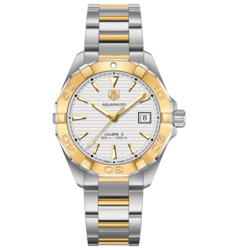 TAG Heuer Aquaracer 300M Calibre 5 40.5 Paslanmaz Çelik / Sarı Altın / Gümüş / Bilezik, referans WAY2151.BD0912