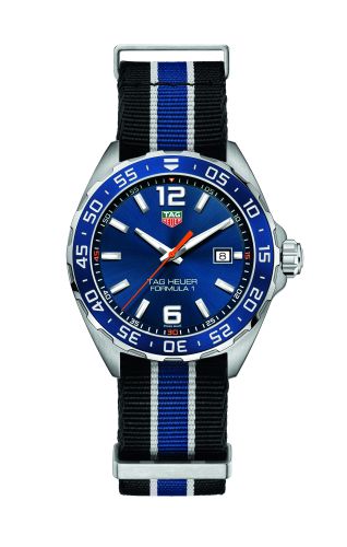 TAG Heuer Formula 1 Quartz 43 Paslanmaz Çelik / Mavi / NATO, referans WAZ1010.FC8197
