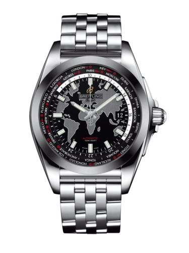 Breitling Galactic Unitime Paslanmaz Çelik / SleekT / Trophy Siyah / Bilezik 44mm, referans WB3510U4.BD94.375A