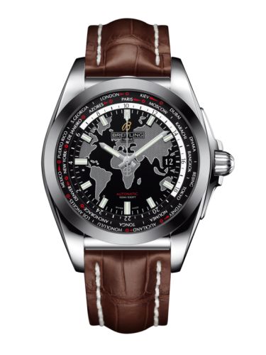 Breitling Galactic Unitime Paslanmaz Çelik / SleekT / Trophy Siyah / Croco 44mm, referans WB3510U4.BD94.739P