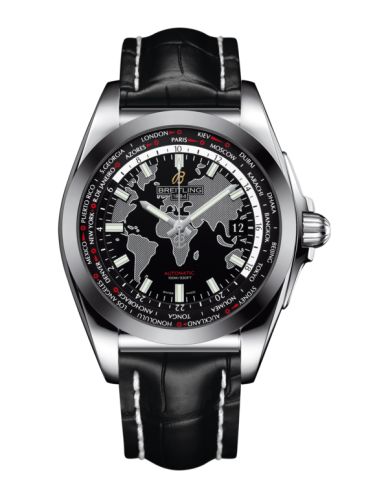 Breitling Galactic Unitime Paslanmaz Çelik / SleekT / Trophy Siyah / Croco 44mm, referans WB3510U4/BD94/743P