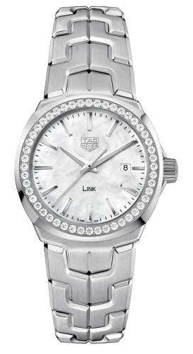 Link Quartz 32mm Paslanmaz Çelik / Elmas / MOP