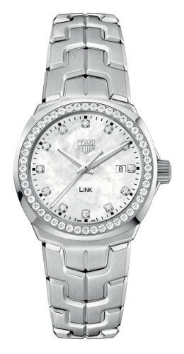 Link Quartz 32mm Paslanmaz Çelik / Elmas / MOP