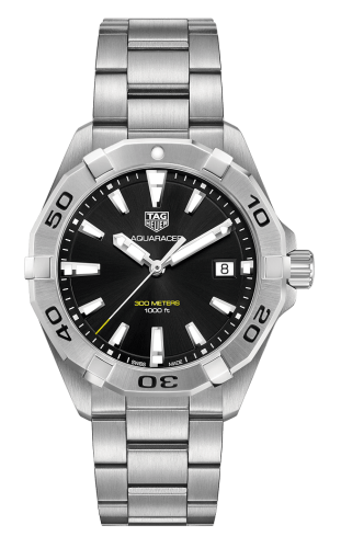 TAG Heuer Aquaracer Quartz 300M 41 Paslanmaz Çelik / Siyah / Bilezik, referans WBD1110.BA0928