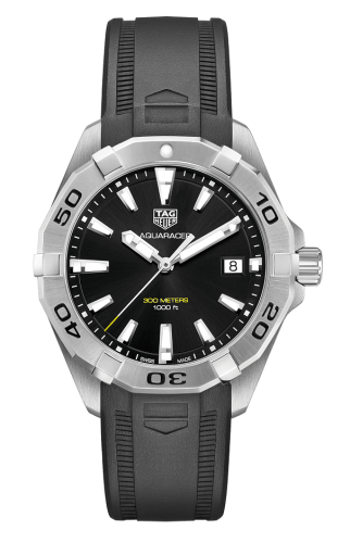 TAG Heuer Aquaracer Quartz 300M 41 Paslanmaz Çelik / Siyah / Kauçuk, referans WBD1110.FT8021