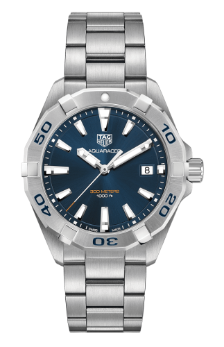 TAG Heuer Aquaracer Quartz 300M 41 Paslanmaz Çelik / Mavi / Bilezik, referans WBD1112.BA0928