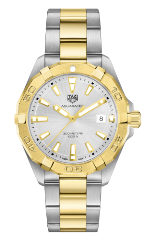 TAG Heuer Aquaracer 300M Quartz 41 Paslanmaz Çelik / Sarı Altın / Gümüş / Bilezik, referans WBD1120.BB0930