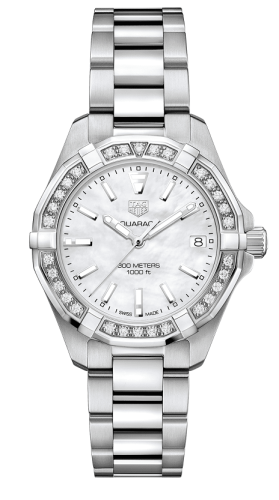 TAG Heuer Aquaracer 300M Quartz 32 Paslanmaz Çelik / Elmas / MOP / Bilezik, referans WBD1313.BA0740
