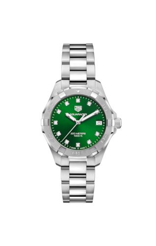 TAG Heuer Aquaracer 300M Quartz 32 Paslanmaz Çelik / Yeşil - Elmas / Bilezik, referans WBD1316.BA0740