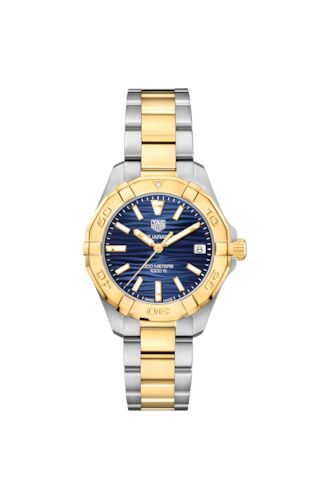 TAG Heuer Aquaracer 300M Calibre 9 Automatic 32 Paslanmaz Çelik / Sarı Altın / Mavi, referans WBD1325.BB0320