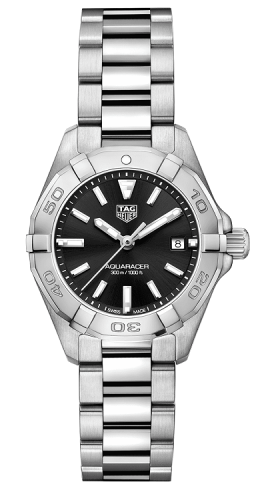 TAG Heuer Aquaracer 300M Quartz 27 Paslanmaz Çelik / Siyah / Bilezik, referans WBD1410BA0741