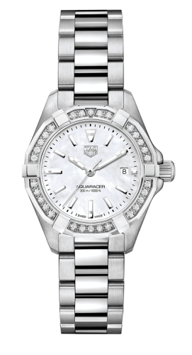 TAG Heuer Aquaracer 300M Quartz 27 Paslanmaz Çelik / Elmas / MOP / Bilezik, referans WBD1413.BA0741