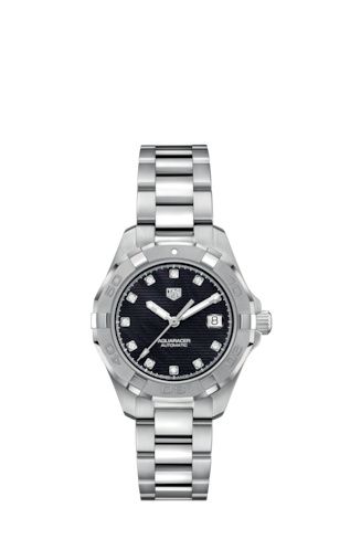 TAG Heuer Aquaracer 300M Calibre 9 Automatic 32 Paslanmaz Çelik / Siyah MOP - Elmas / Bilezik, referans WBD2312.BA0740
