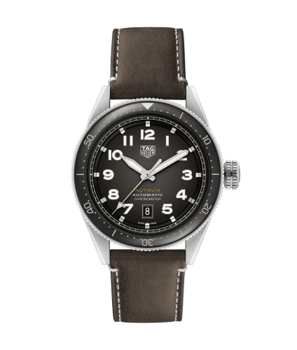 TAG Heuer Autavia Calibre 5 Paslanmaz Çelik / Siyah / Leather, referans WBE5114.FC8266