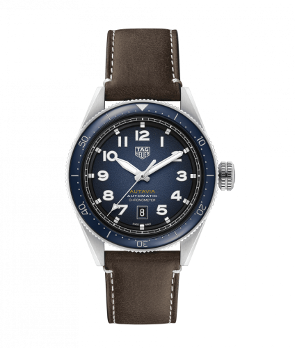 Autavia Calibre 5 Paslanmaz Çelik / Mavi / Leather