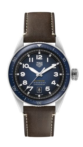 TAG Heuer Autavia Isograph Calibre 5 Paslanmaz Çelik / Mavi / Leather, referans WBE5112.FC8266