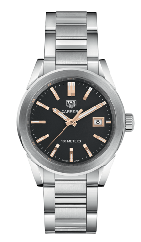 TAG Heuer Carrera Quartz 36 Stainless Steel / Black / Bracelet, reference WBG1311.BA0758