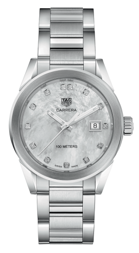 TAG Heuer Carrera Quartz 36 Stainless Steel / MOP / Bracelet, reference WBG1312.BA0758