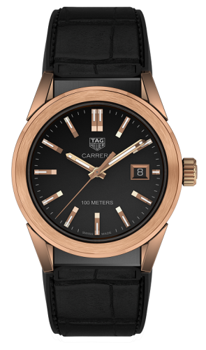 TAG Heuer Carrera Quartz 36 Rose Gold / Black / Alligator, reference WBG1351.FC6418