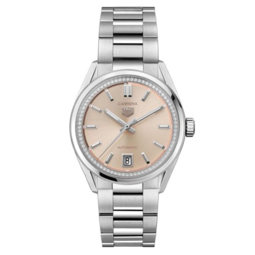 TAG Heuer Carrera Date 36 Stainless Steel / Peach - Diamond, reference WBN231A.BA0001