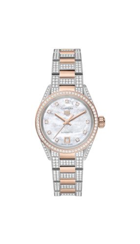 TAG Heuer Carrera Automatic 29 Stainless Steel - Rose Gold - Diamond / MOP / Bracelet, reference WBN2451.BD0567