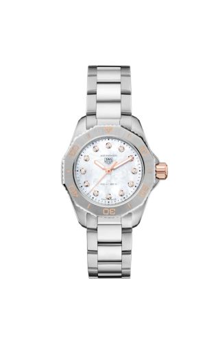 TAG Heuer Aquaracer Professional 200 Quartz 30 Paslanmaz Çelik - Pembe Altın / MOP, referans WBP1450.BA0622