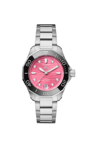 TAG Heuer Aquaracer Professional 300 36 Paslanmaz Çelik / Pembe - Elmas / Bilezik, referans WBP231J.BA0618