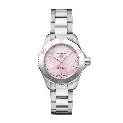 TAG Heuer Aquaracer Professional 200 Automatic 30 Paslanmaz Çelik / Pembe MOP / Watches of Switzerland, referans WBP2416.BA0622