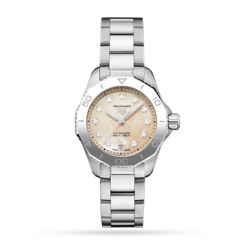 TAG Heuer Aquaracer Professional 200 Automatic 30 Paslanmaz Çelik / Beige MOP / Watches of Switzerland, referans WBP2417.BA0622