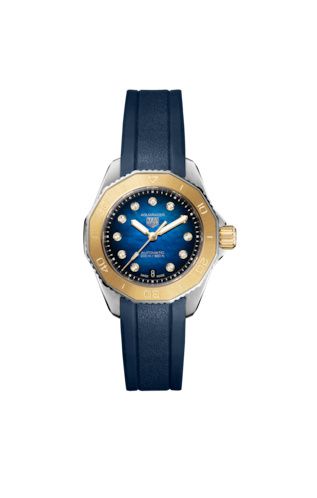 TAG Heuer Aquaracer Professional 200 Automatic 30 Paslanmaz Çelik - Sarı Altın / Mavi / Kauçuk, referans WBP2450.FT6215