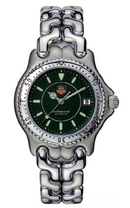 TAG Heuer S/EL Quartz 33 Paslanmaz Çelik / Yeşil / Bilezik, referans WG1219.BA0437