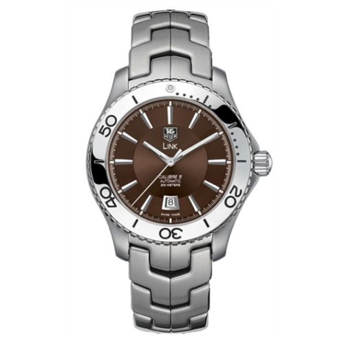 TAG Heuer Link Calibre 5 Paslanmaz Çelik / Kahverengi 42mm, referans WJ201D.BA0591