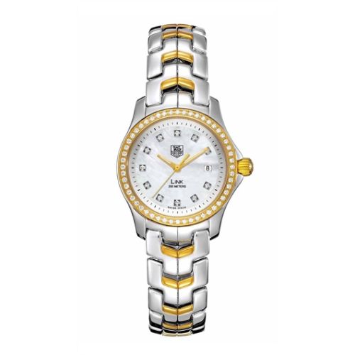 TAG Heuer Link Quartz Paslanmaz Çelik - Sarı Altın - Elmas / MOP, referans WJF1353.BB0581