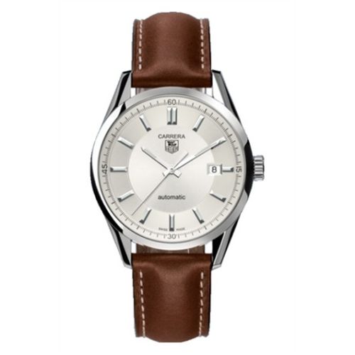 TAG Heuer Carrera Calibre 5 39 Stainless Steel / Silver / Calf, reference WV211A.FC6203