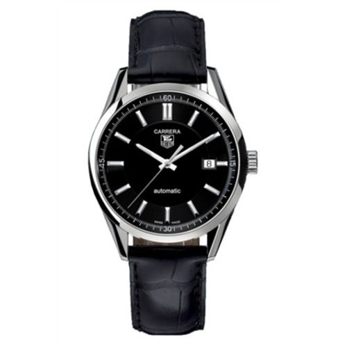 TAG Heuer Carrera Calibre 5 39 Stainless Steel / Black / Alligator, reference WV211B.FC6180