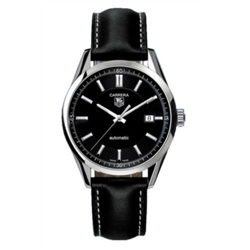 TAG Heuer Carrera Calibre 5 39 Stainless Steel / Black / Calf, reference WV211B.FC6202