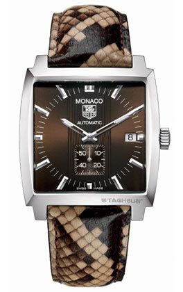 TAG Heuer Monaco Calibre 6 Automatic Paslanmaz Çelik / Kahverengi / Python, referans WW2115.FC6217