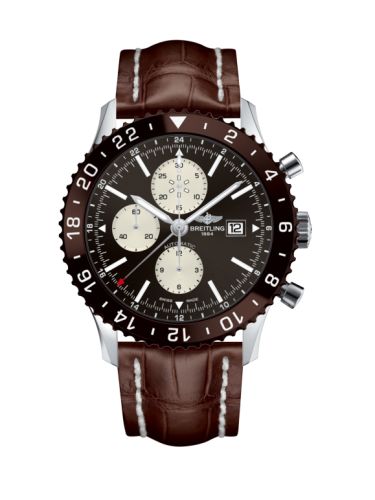 Breitling Chronoliner Paslanmaz Çelik / Bronze / Croco 46mm, referans Y2431033.Q621.756P